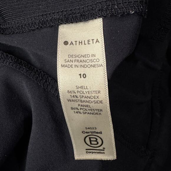 Athleta SZ 10 Brooklyn Ankle Pants Pocket Stretch Mid-Rise Lightweight Navy Blue - Picture 7 of 8